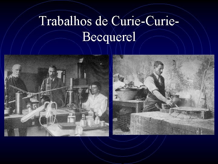 Trabalhos de Curie-Curie. Becquerel 