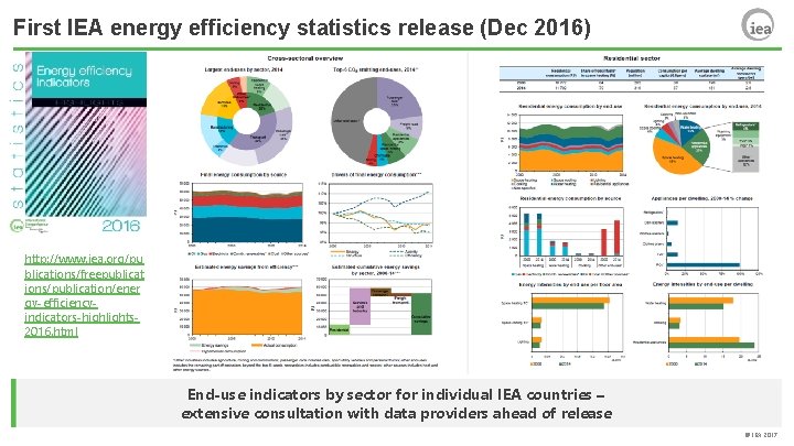First IEA energy efficiency statistics release (Dec 2016) http: //www. iea. org/pu blications/freepublicat ions/publication/ener
