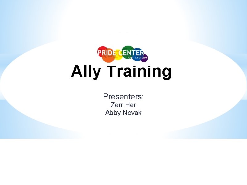 Ally Training Presenters: Zerr Her Abby Novak 