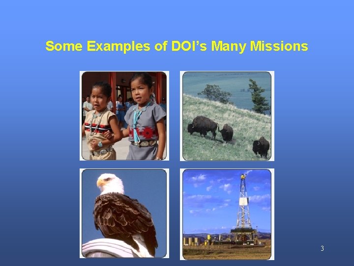 Some Examples of DOI’s Many Missions 3 
