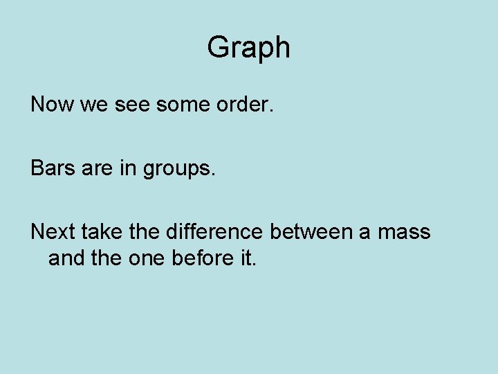 Graph Now we see some order. Bars are in groups. Next take the difference
