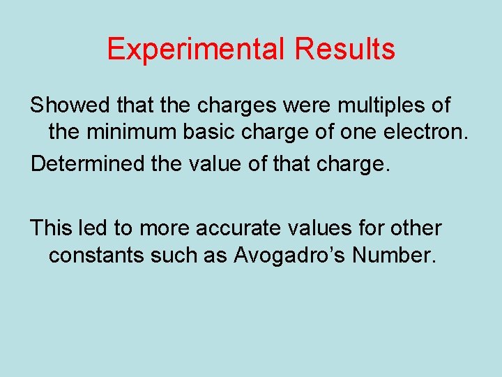 Experimental Results Showed that the charges were multiples of the minimum basic charge of