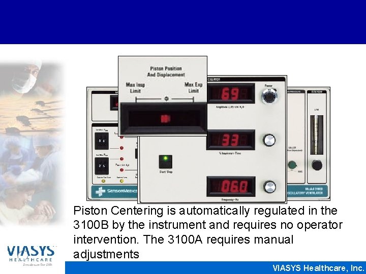 Piston Centering is automatically regulated in the 3100 B by the instrument and requires