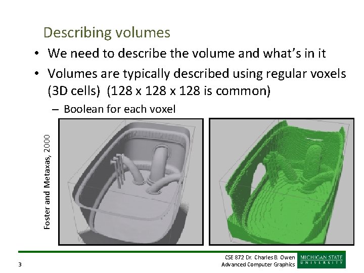 Describing volumes • We need to describe the volume and what’s in it •