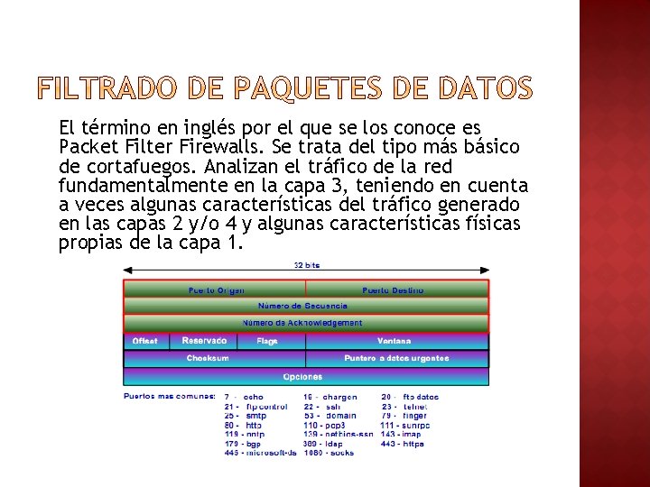 El término en inglés por el que se los conoce es Packet Filter Firewalls. El término en inglés por el que se los conoce es Packet Filter Firewalls.