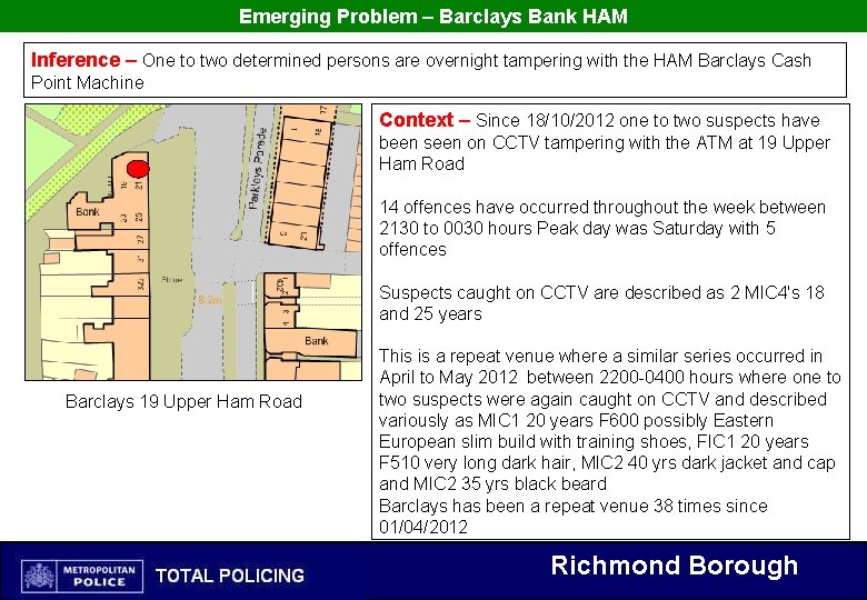 Emerging Problem – Barclays Bank HAM Inference – One to two determined persons are Emerging Problem – Barclays Bank HAM Inference – One to two determined persons are