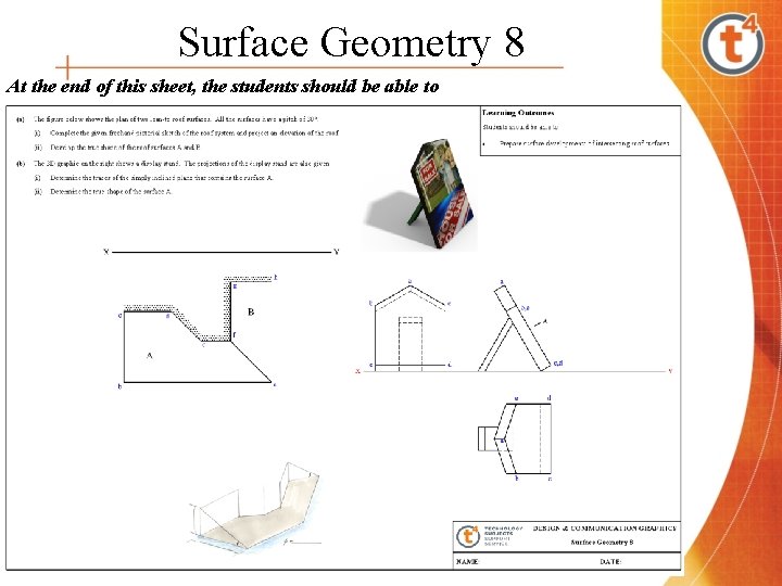 Surface Geometry 8 At the end of this sheet, the students should be able