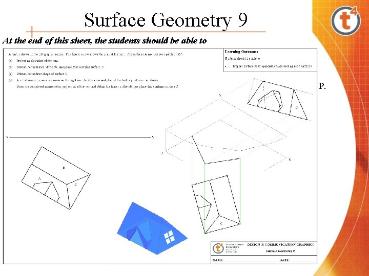 Surface Geometry 9 At the end of this sheet, the students should be able