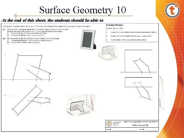 Surface Geometry 10 At the end of this sheet, the students should be able