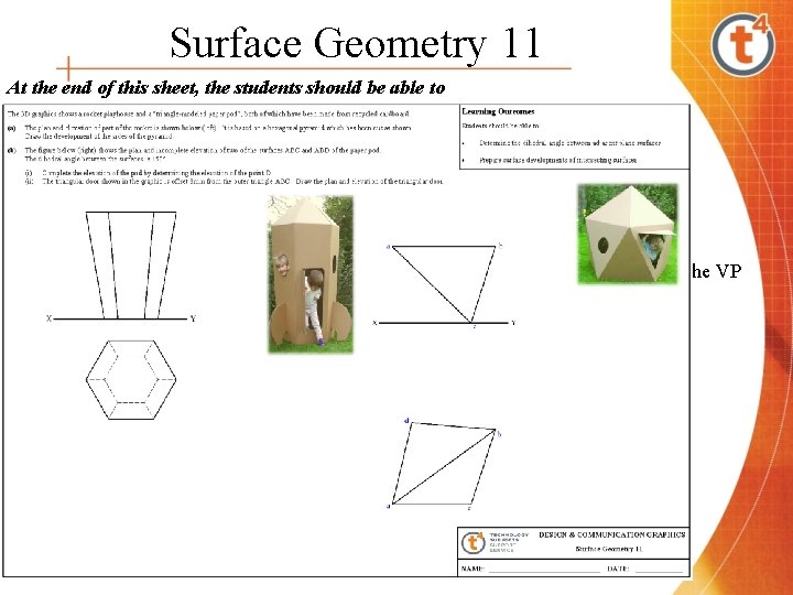 Surface Geometry 11 At the end of this sheet, the students should be able