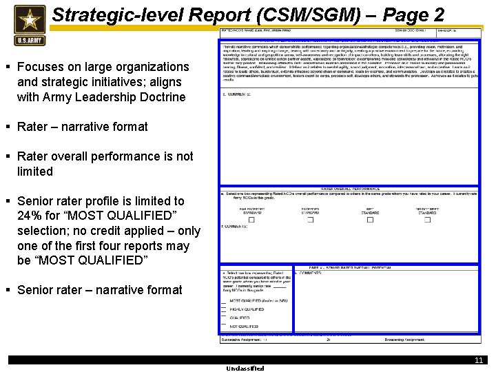 Strategic-level Report (CSM/SGM) – Page 2 § Focuses on large organizations and strategic initiatives;