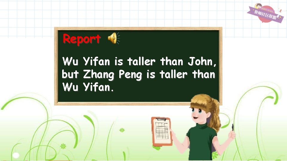 Report Wu Yifan is taller than John, but Zhang Peng is taller than Wu