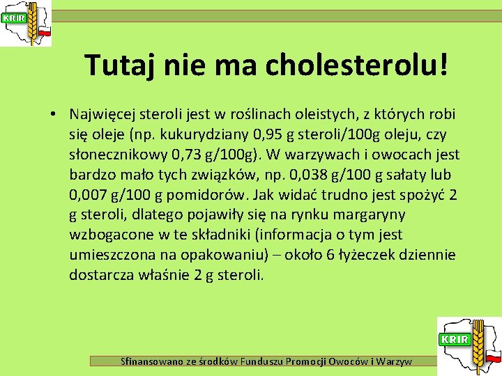 Tutaj nie ma cholesterolu! • Najwięcej steroli jest w roślinach oleistych, z których robi