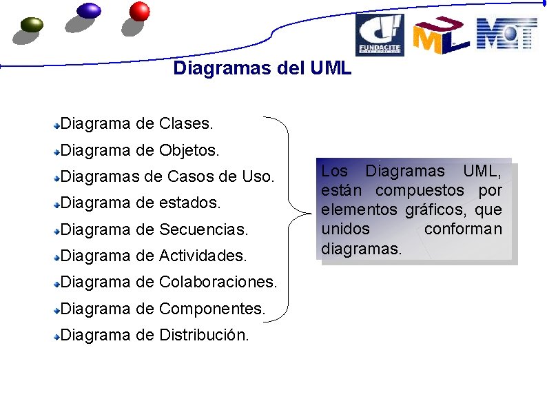 Diagramas del UML Diagrama de Clases. Diagrama de Objetos. Diagramas de Casos de Uso.