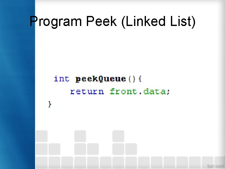 Program Peek (Linked List) 