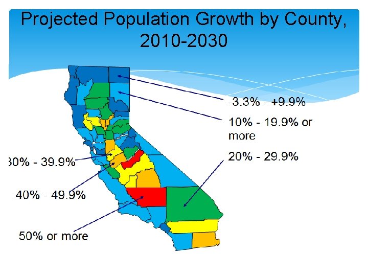 Projected Population Growth by County, 2010 -2030 