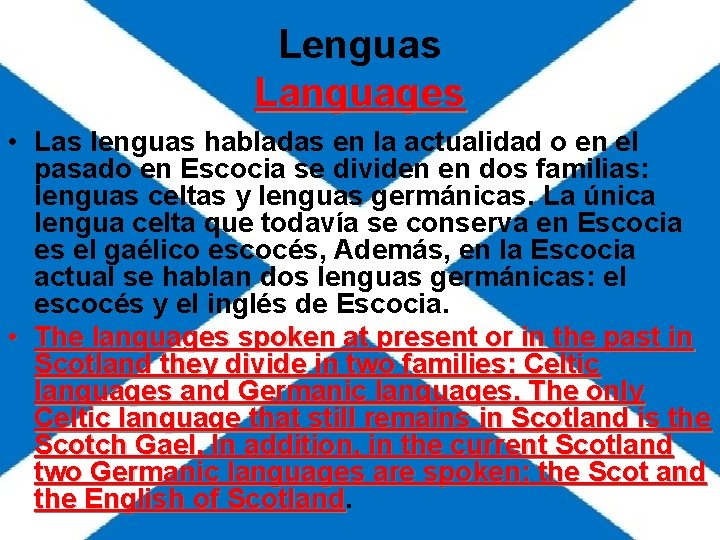 Lenguas Languages • Las lenguas habladas en la actualidad o en el pasado en Lenguas Languages • Las lenguas habladas en la actualidad o en el pasado en