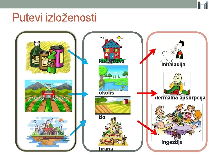 Putevi izloženosti kućanstva okoliš inhalacija dermalna apsorpcija tlo ingestija hrana 