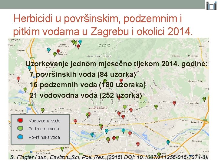 Herbicidi u površinskim, podzemnim i pitkim vodama u Zagrebu i okolici 2014. Uzorkovanje jednom