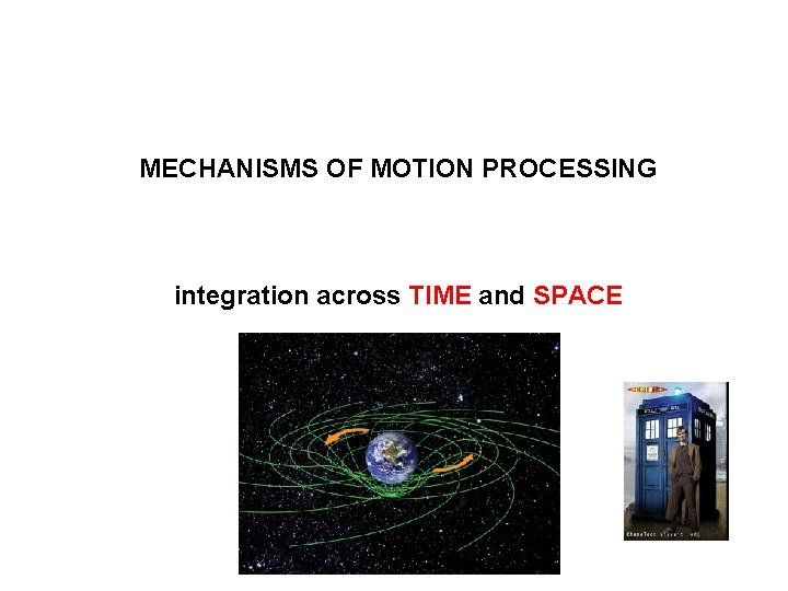 MECHANISMS OF MOTION PROCESSING integration across TIME and SPACE 