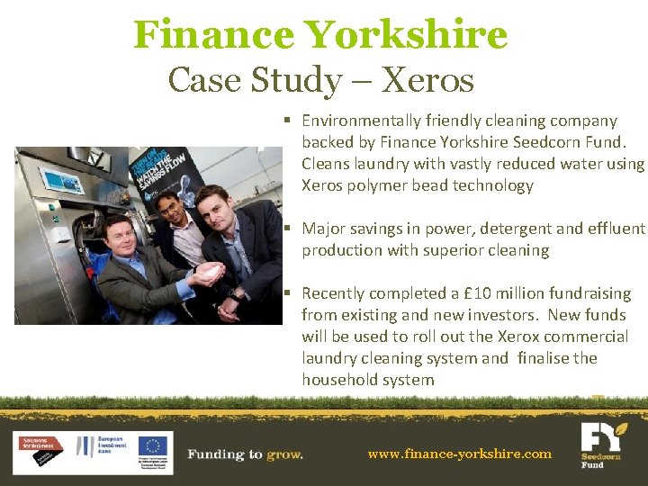 Finance Yorkshire Case Study – Xeros § Environmentally friendly cleaning company backed by Finance