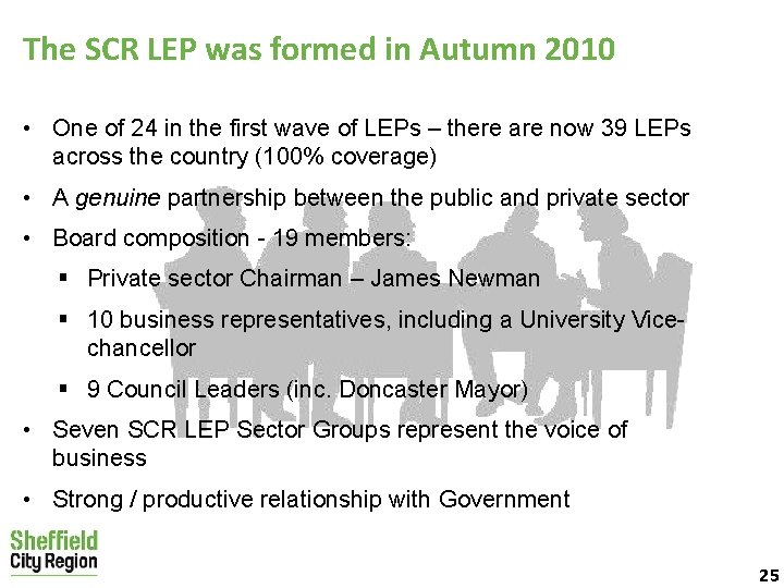 The SCR LEP was formed in Autumn 2010 • One of 24 in the