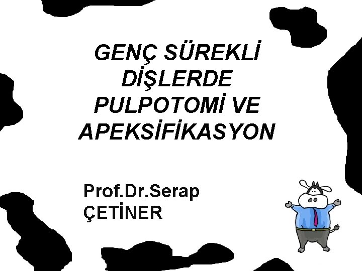 GENÇ SÜREKLİ DİŞLERDE PULPOTOMİ VE GENÇ SÜREKLİ DİŞLERDE PULPOTOMİ APEKSİFİKASYON VE APEKSİFİKASYON Prof. Dr.