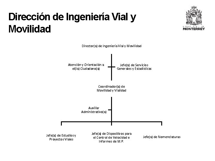 Dirección de Ingeniería Vial y Movilidad Director(a) de Ingeniería Vial y Movilidad Atención y