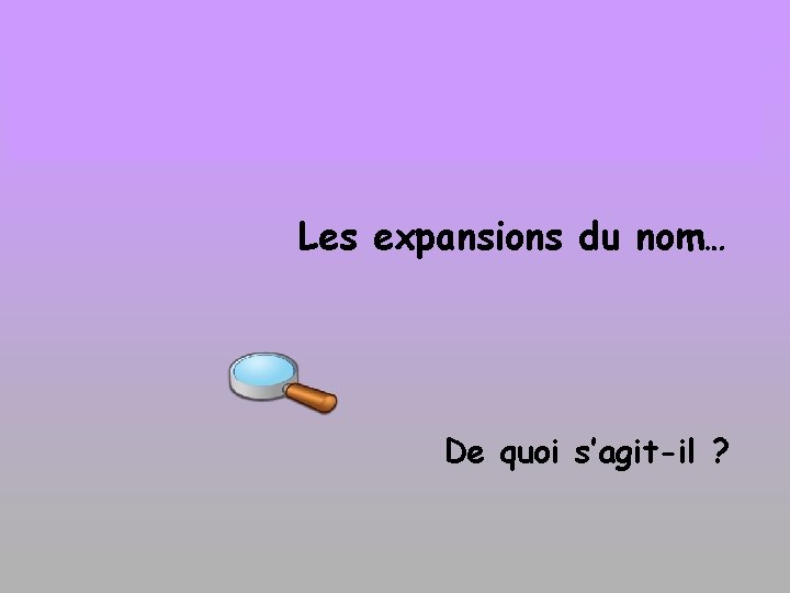 Les expansions du nom… De quoi s’agit-il ? 