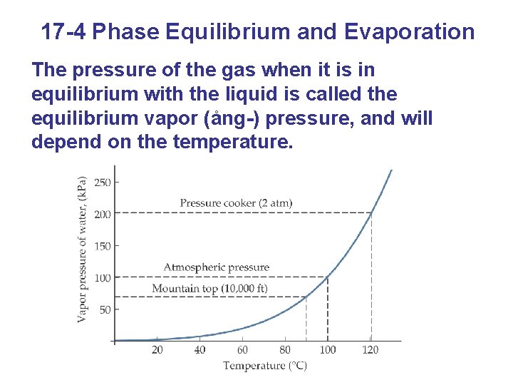 17 -4 Phase Equilibrium and Evaporation The pressure of the gas when it is