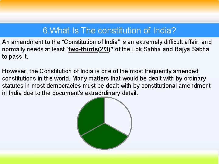 6. What Is The constitution of India? An amendment to the “Constitution of India” 6. What Is The constitution of India? An amendment to the “Constitution of India”