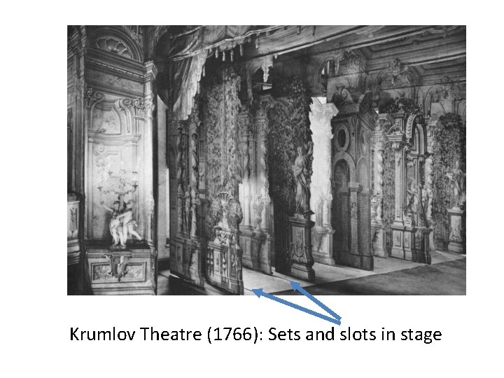 Krumlov Theatre (1766): Sets and slots in stage 