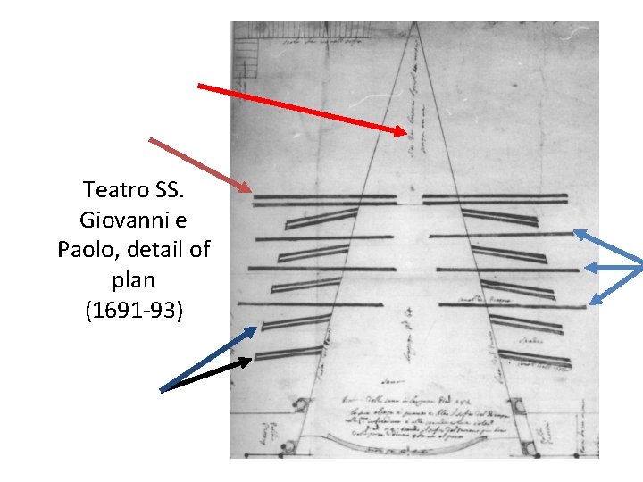Teatro SS. Giovanni e Paolo, detail of plan (1691 -93) 