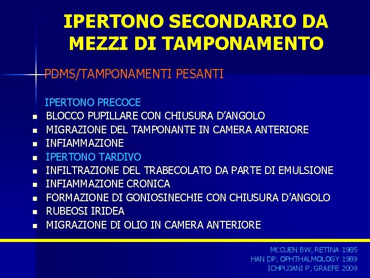 IPERTONO SECONDARIO DA MEZZI DI TAMPONAMENTO PDMS/TAMPONAMENTI PESANTI n n n n n IPERTONO