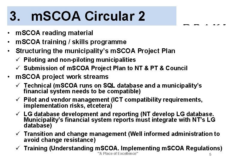 3. m. SCOA Circular 2 • m. SCOA reading material • m. SCOA training
