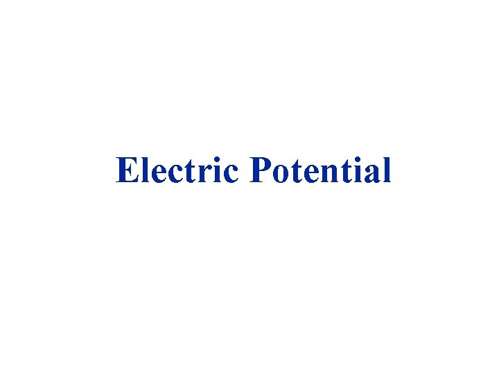 Electric Potential 