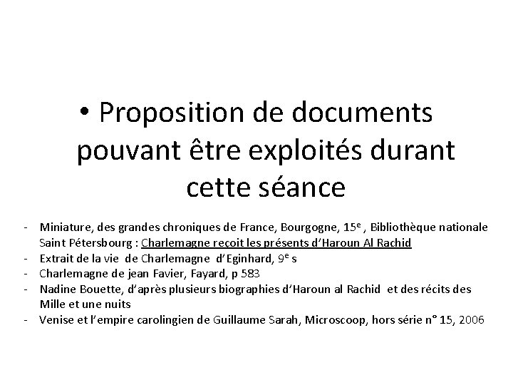  • Proposition de documents pouvant être exploités durant cette séance - Miniature, des