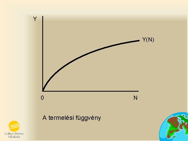 Y Y(N) 0 A termelési függvény N 