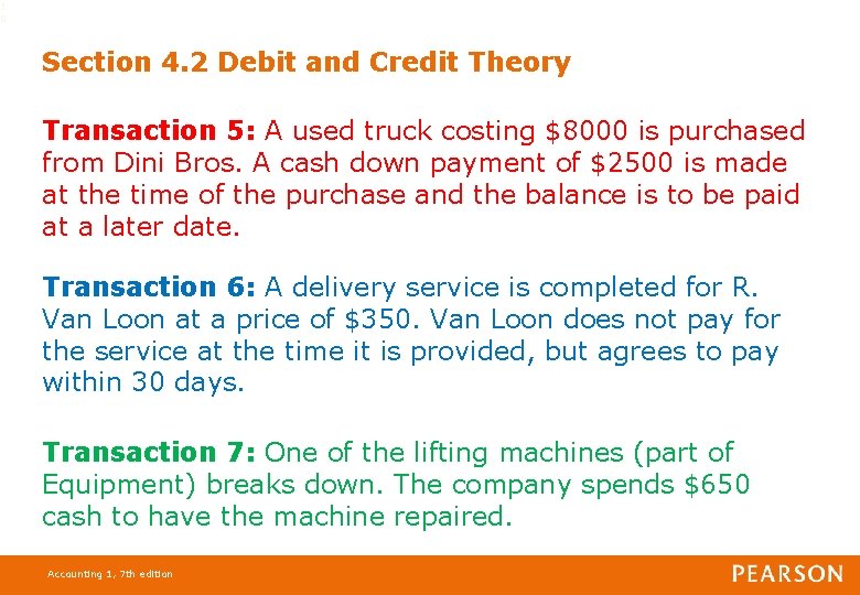 1 0 Section 4. 2 Debit and Credit Theory Transaction 5: A used truck