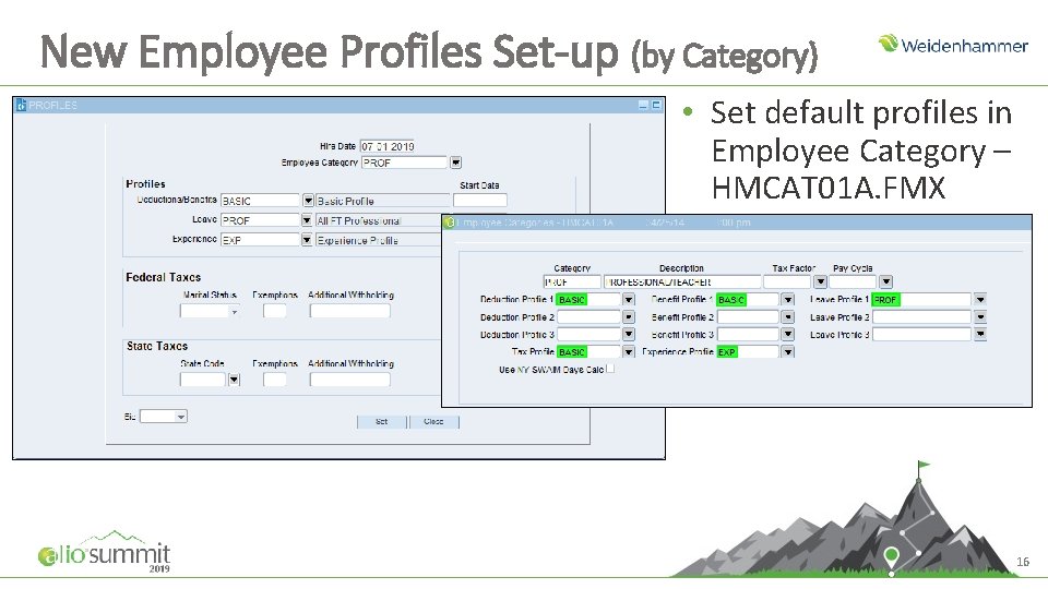 New Employee Profiles Set-up (by Category) • Set default profiles in Employee Category – New Employee Profiles Set-up (by Category) • Set default profiles in Employee Category –
