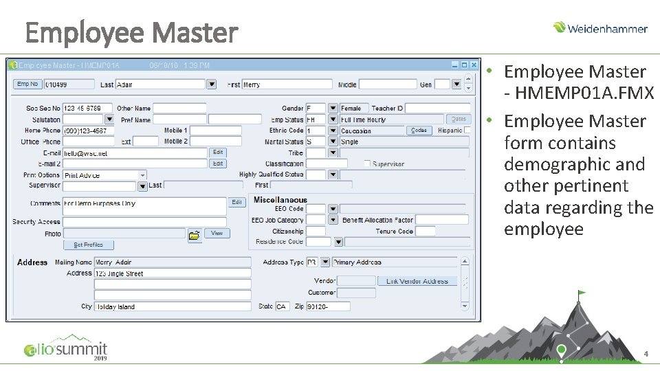 Employee Master • Employee Master - HMEMP 01 A. FMX • Employee Master form Employee Master • Employee Master - HMEMP 01 A. FMX • Employee Master form