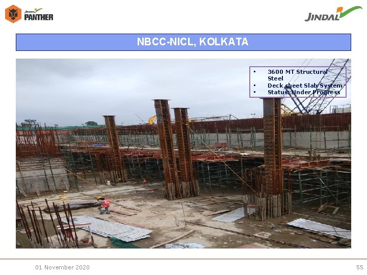 NBCC-NICL, KOLKATA • • • 01 November 2020 3600 MT Structural Steel Deck sheet