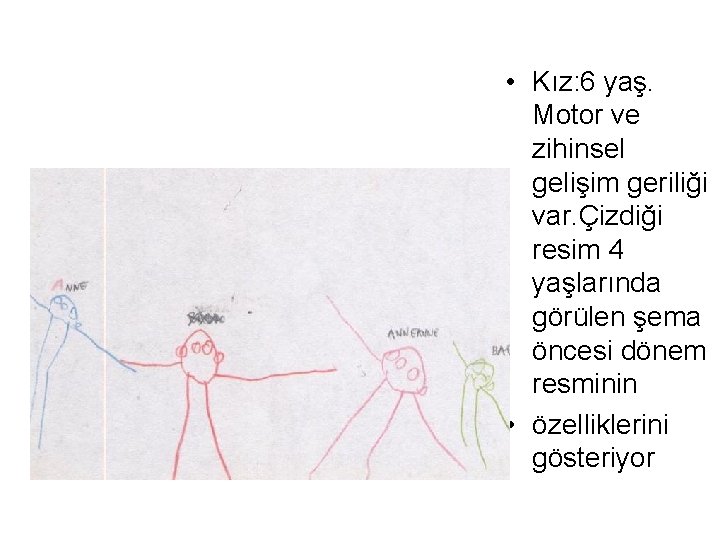  • Kız: 6 yaş. Motor ve zihinsel gelişim geriliği var. Çizdiği resim 4