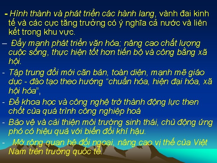  Hình thành và phát triển các hành lang, vành đai kinh tế và