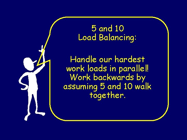 5 and 10 Load Balancing: Handle our hardest work loads in parallel! Work backwards