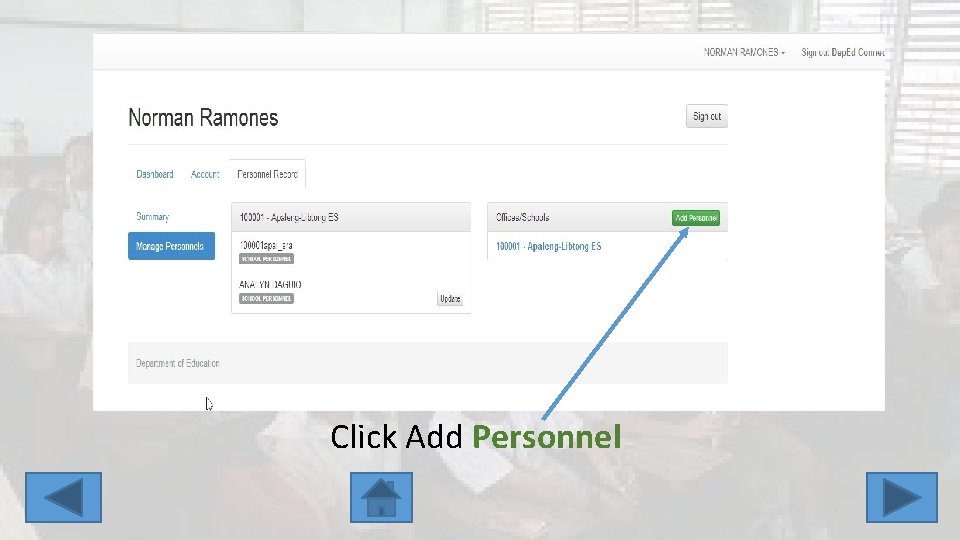 Click Add Personnel 