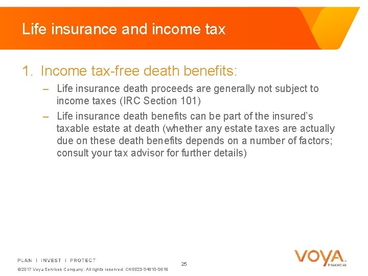 Life insurance and income tax 1. Income tax-free death benefits: – Life insurance death