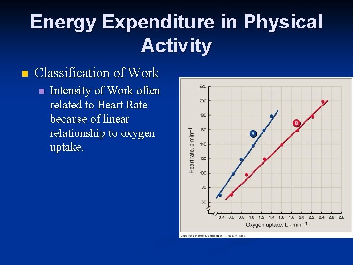 Energy Expenditure in Physical Activity n Classification of Work n Intensity of Work often