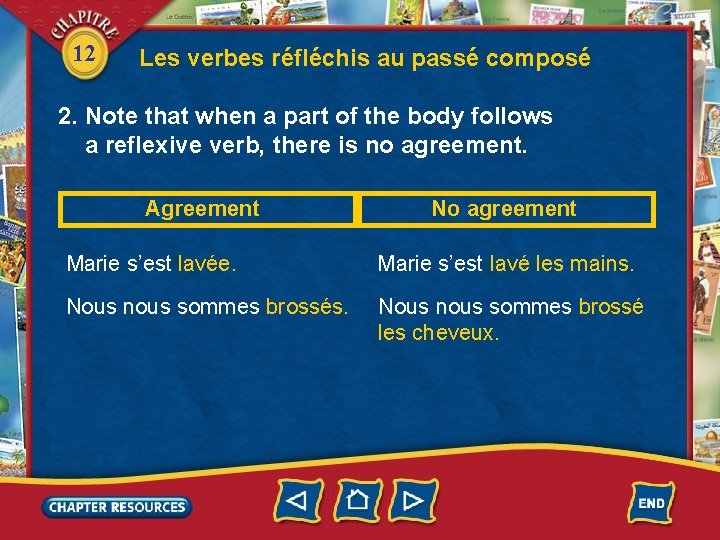 12 Les verbes réfléchis au passé composé 2. Note that when a part of