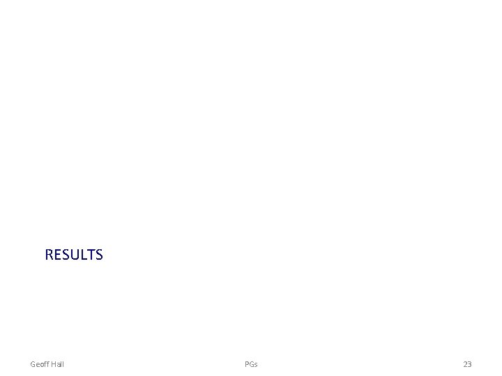 RESULTS Geoff Hall PGs 23 